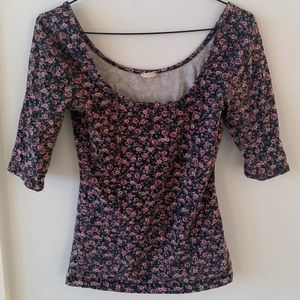 GARAGE floral scoop neck top